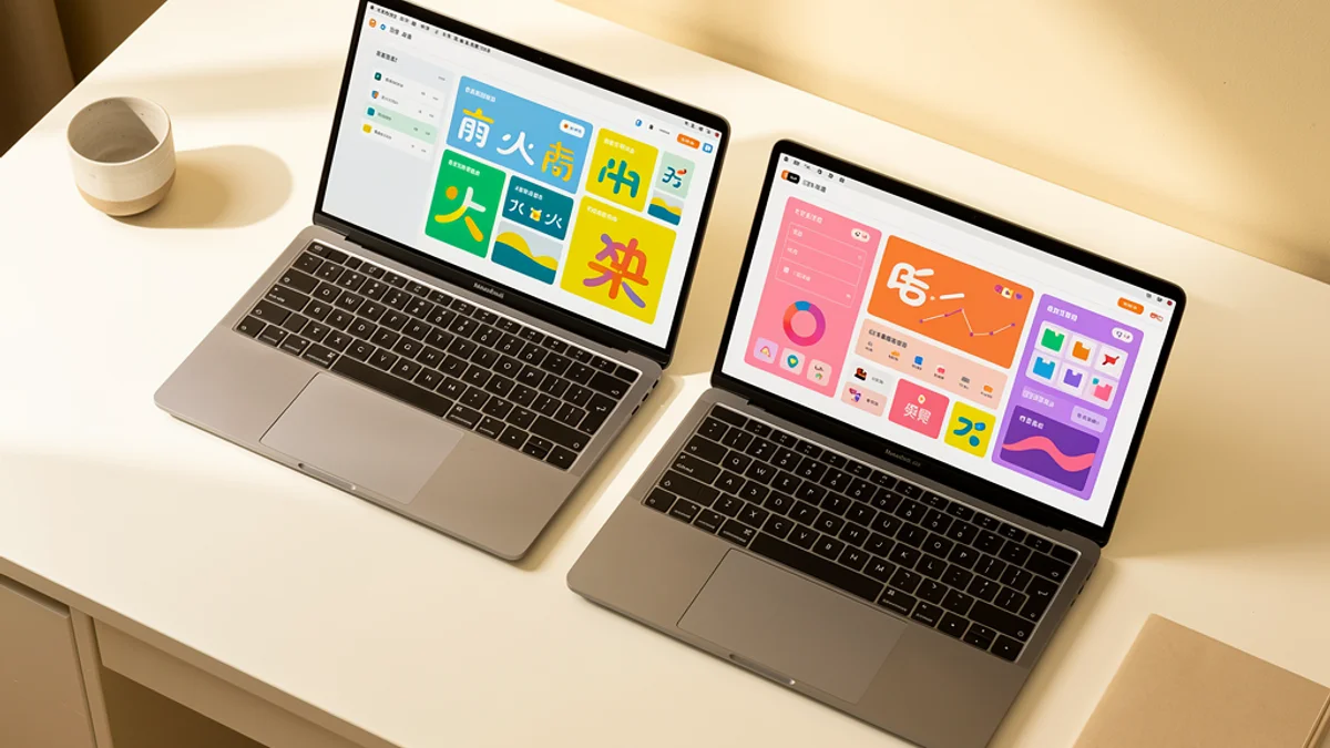 Two application interfaces displayed side by side for comparison