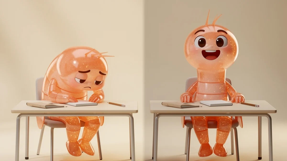 Two shrimps comparing posture