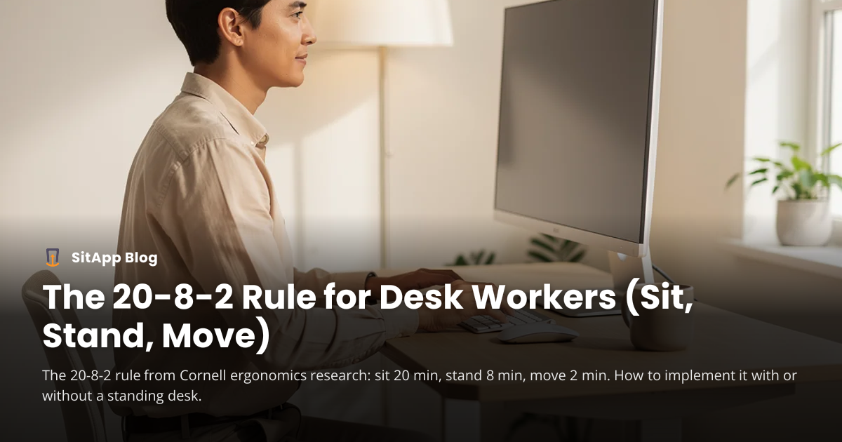 The 20-8-2 Rule for Desk Workers (Sit, Stand, Move)